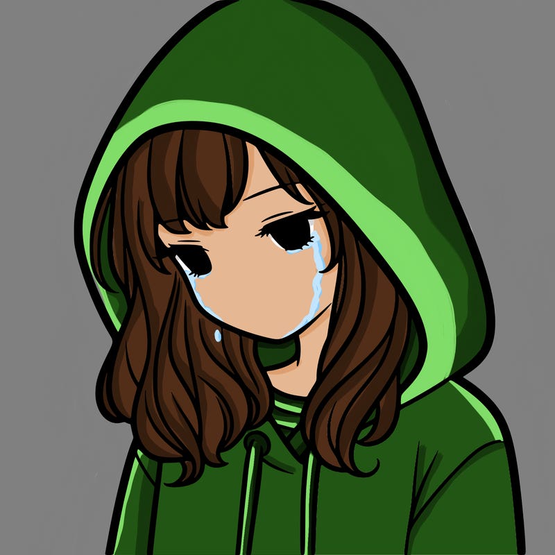 girl with a hoodie with hood over her head