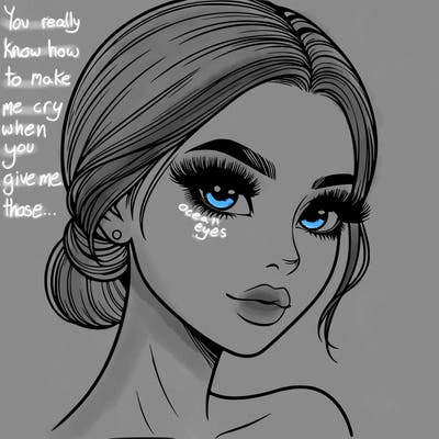 realistic girl with lashes