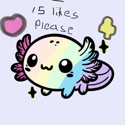 cute easy baby axolotl