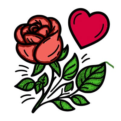 rose and heart