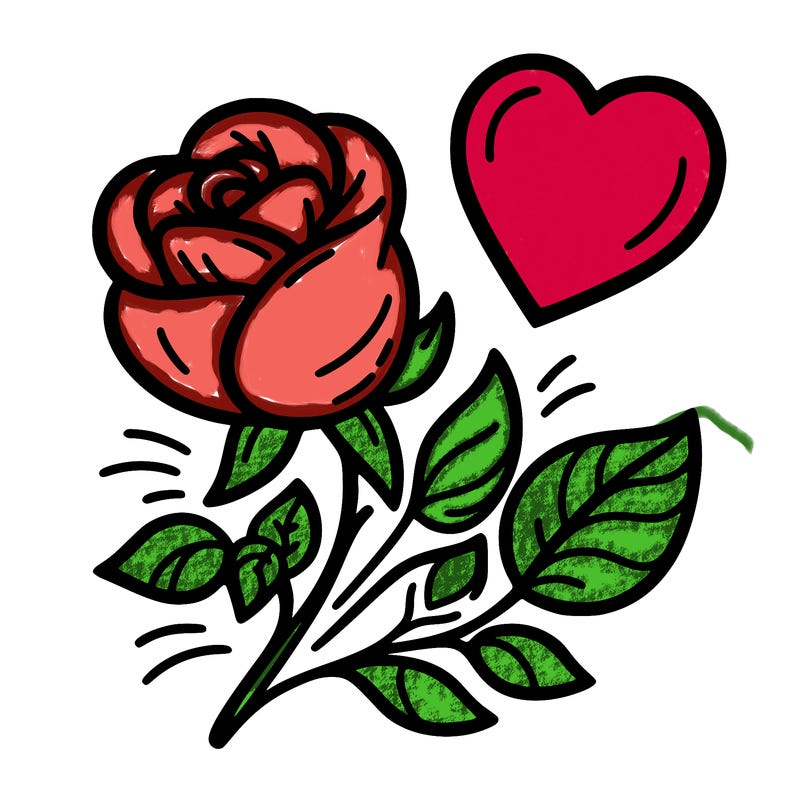 rose and heart