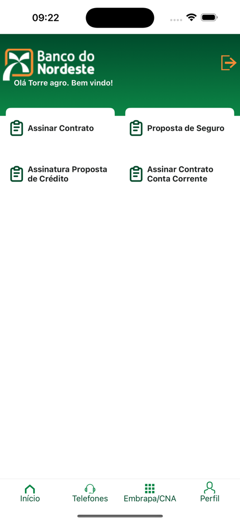 BNB Agro - Interfaz de la aplicación BNB Agro que muestra opciones para firmas digitales de contratos y propuestas de seguros