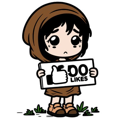 500 likes sign held up by a poor girl