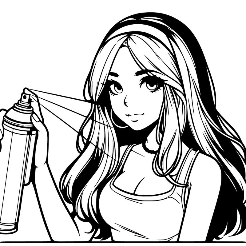 a realistic girl spray, painting