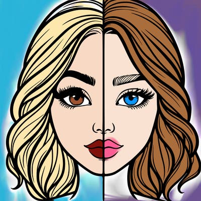 realistic girl split half