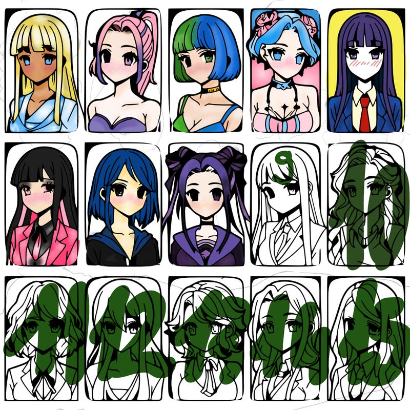 girls that look diffrent anime