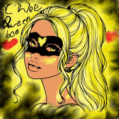 realistic girl with a ponytail on her hair and lips