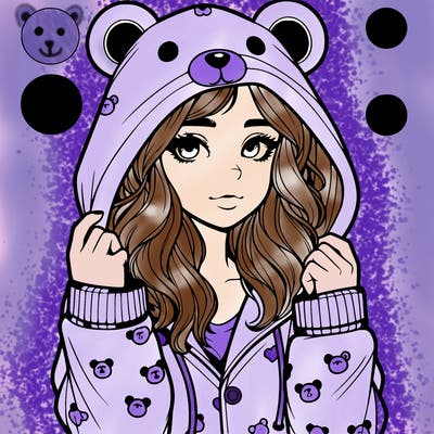 realistic girl in a animal pjs hoodie