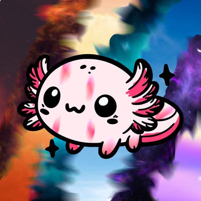 cute easy baby axolotl