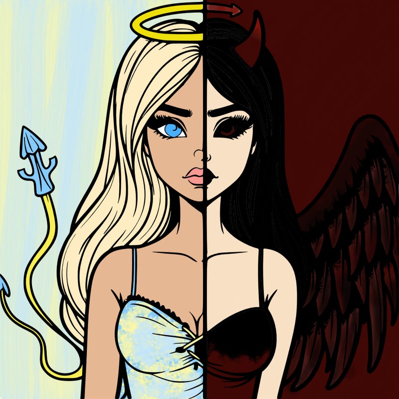devil vs angel realistic girl