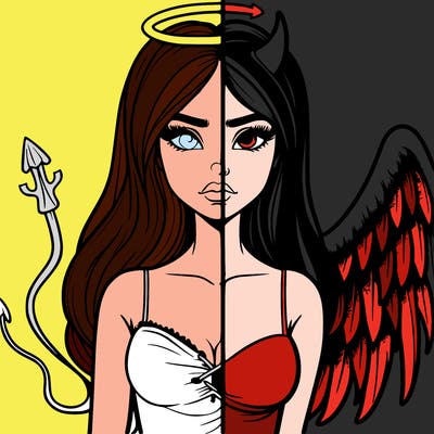 devil vs angel realistic girl
