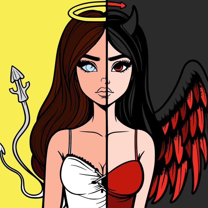 devil vs angel realistic girl