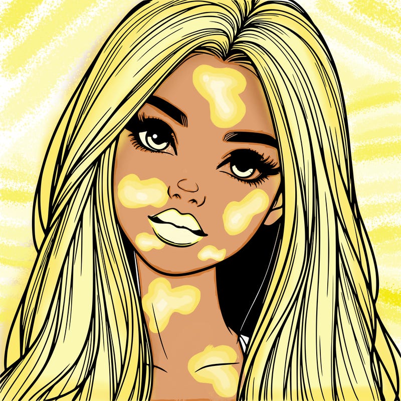 realistic teen girl with long hair and lips