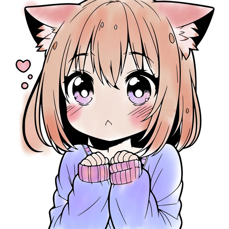 shy anime catgirl
