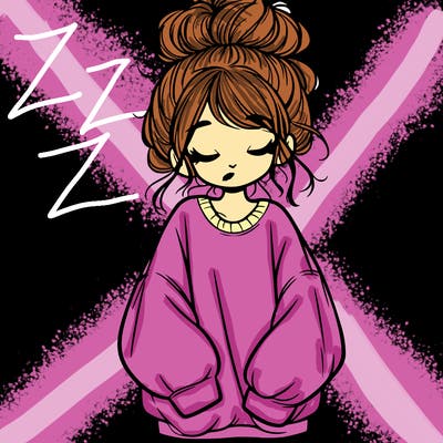 girl with baggy sweatshirt and messy bun