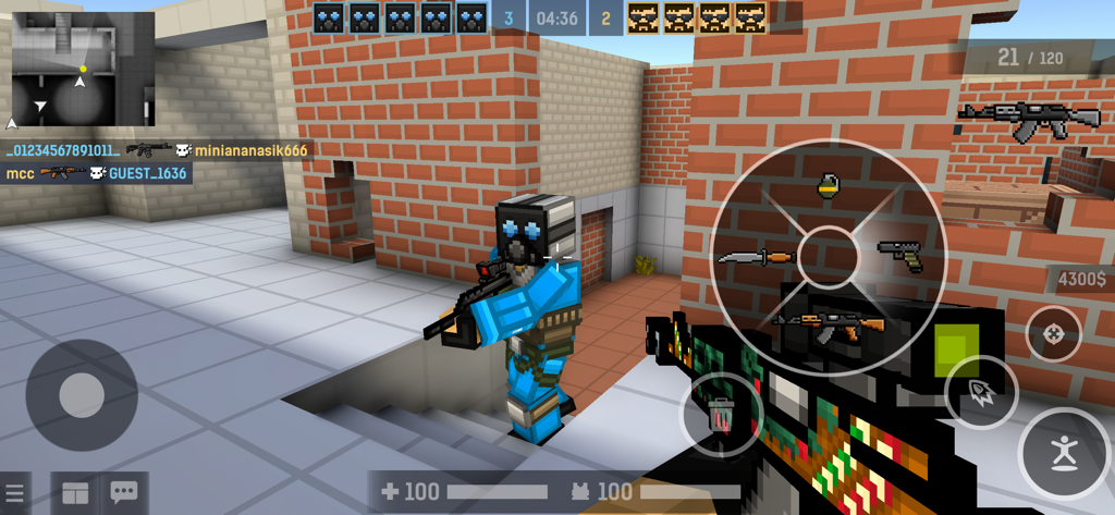 BLOCKPOST MOBILE - Gameplay sparatutto in prima persona in Blockpost Mobile con grafica voxel e una ruota di selezione armi tattica