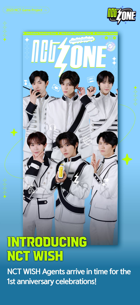 NCT ZONE - NCT WISH members in white uniforms for the NCT ZONE first anniversary update