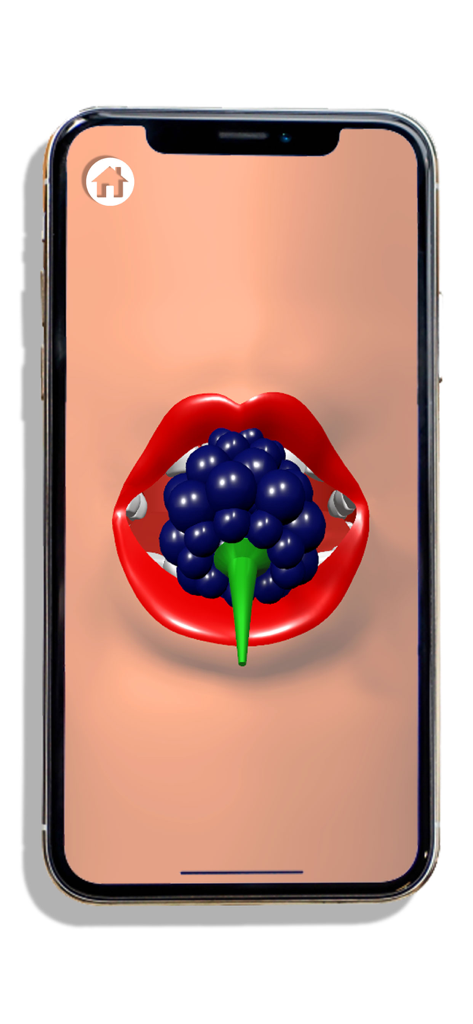 Satisfying Lips! ASMR Mukbang - Red lips eating a blue berry in a mukbang ASMR game