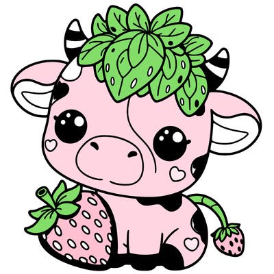 cute strawberry cow