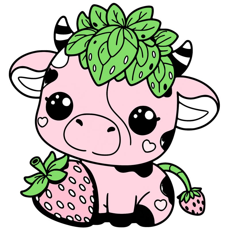 cute strawberry cow
