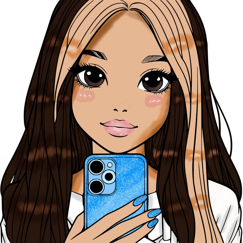 realistic girl with a phone