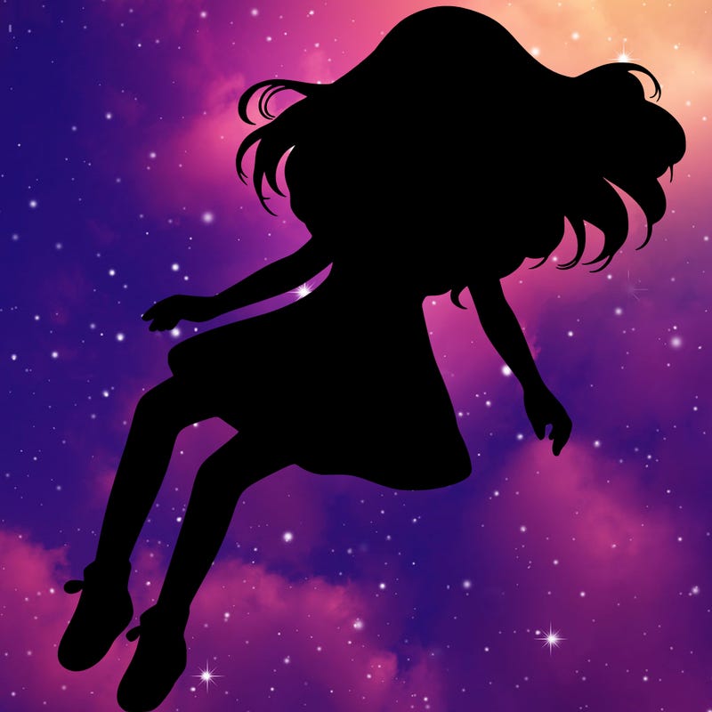 realistic girl floating