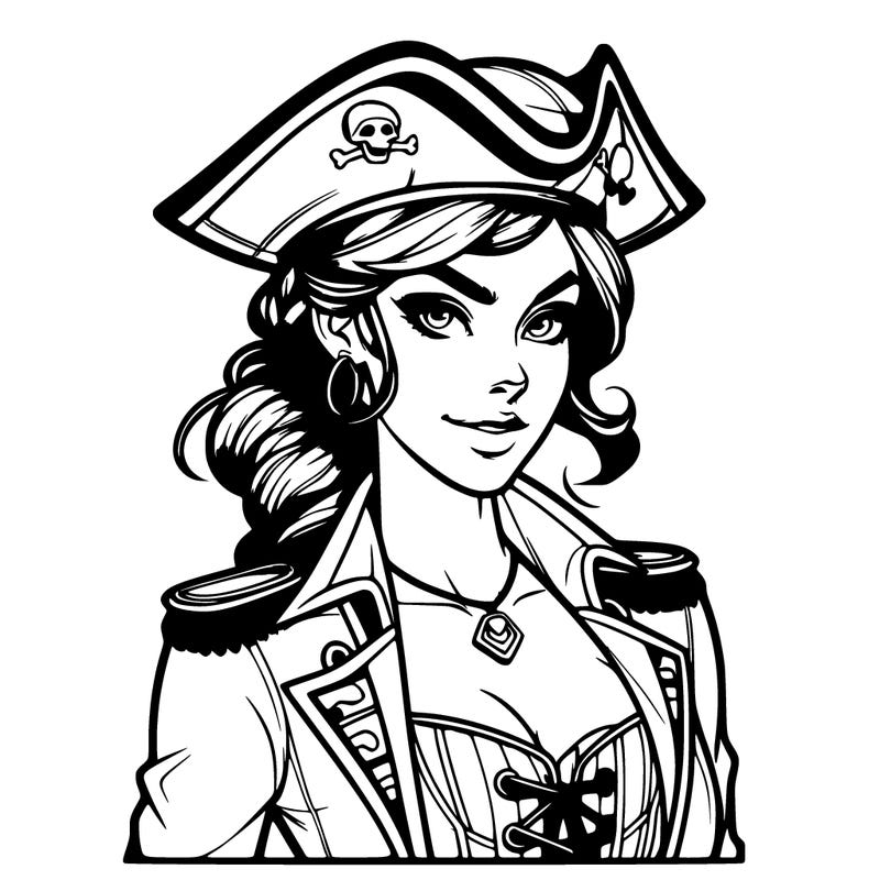 realistic female pirate captain