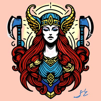 realistic valhalla goddess  symbol