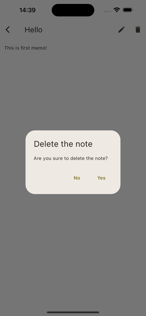 Sticky Notes - Simple Version - A simple delete note confirmation dialog in the Sticky Notes app