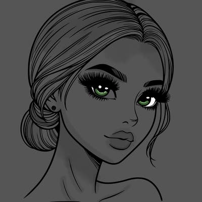 realistic girl with lashes