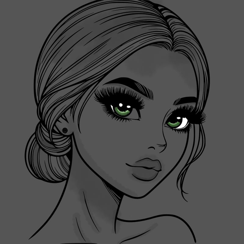 realistic girl with lashes