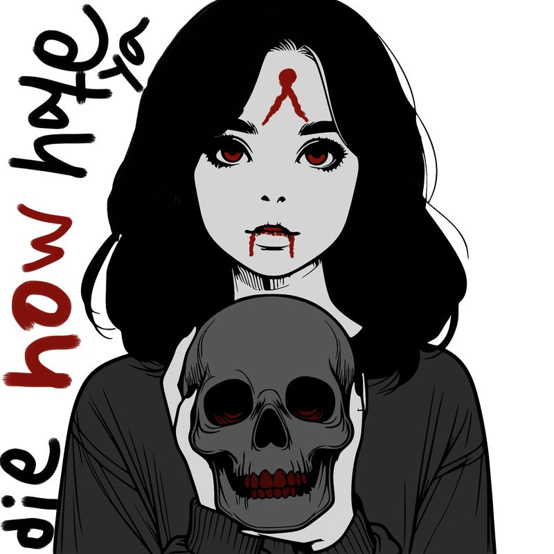 realistic girl holding a skull