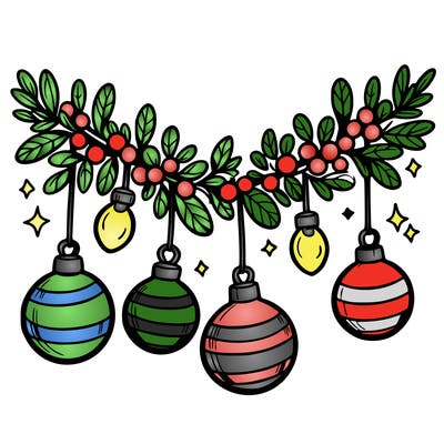 christmas garland with big bulbs