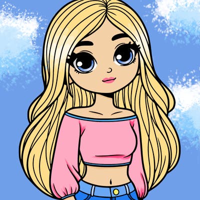 girl with sleeved crop top and long hair