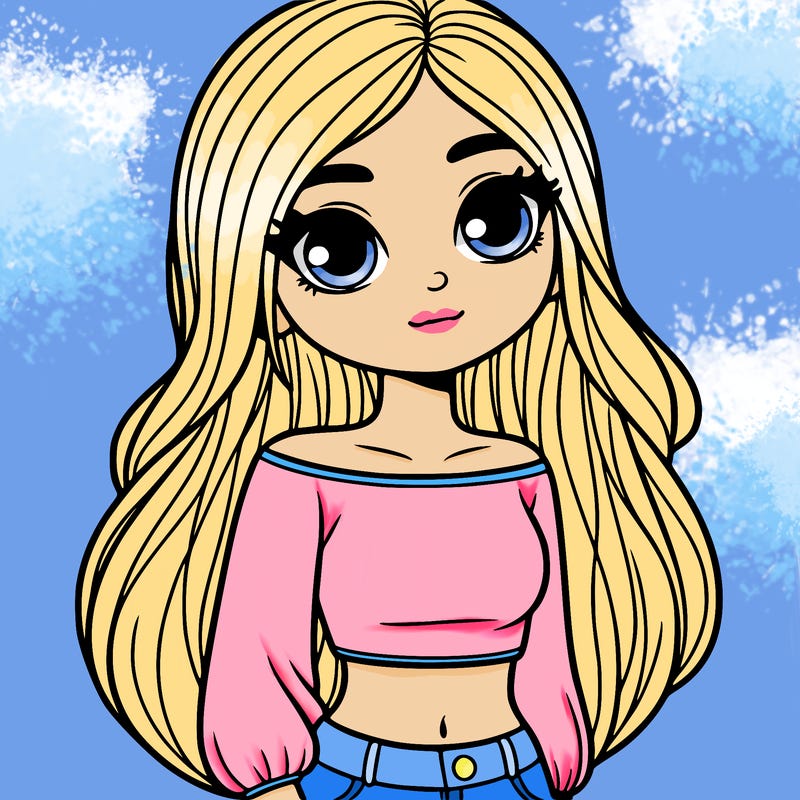 girl with sleeved crop top and long hair