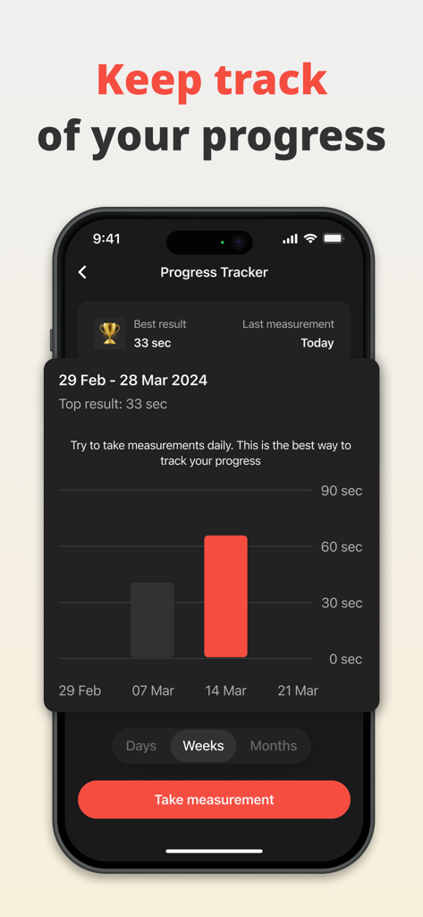 Kegel Master: men’s exercises - Kegel Master App-Fortschrittstracker, der Trainingsdaten und Diagramme für Männer anzeigt