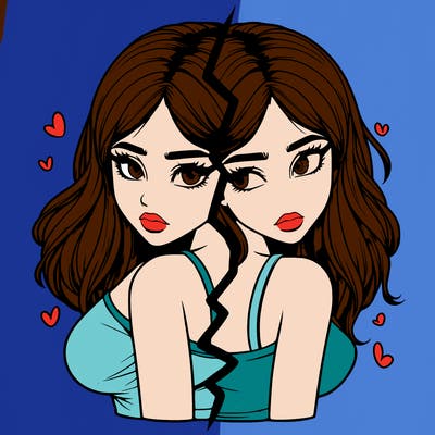 realistic girl split