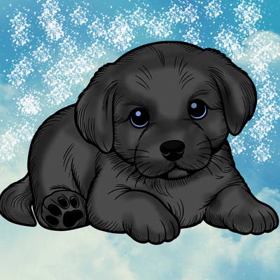 a cute realistic puppy