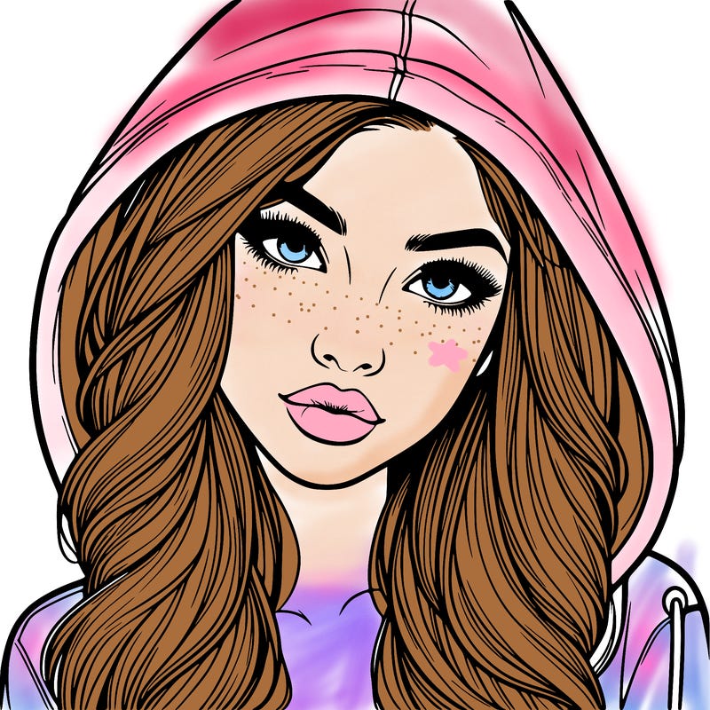 realistic beautiful girl with a hood on