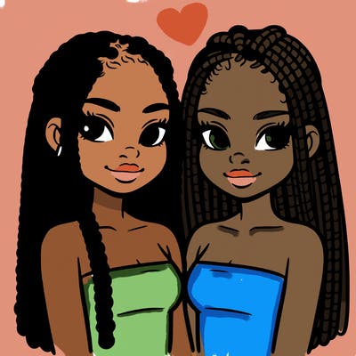 two black girls with box braids