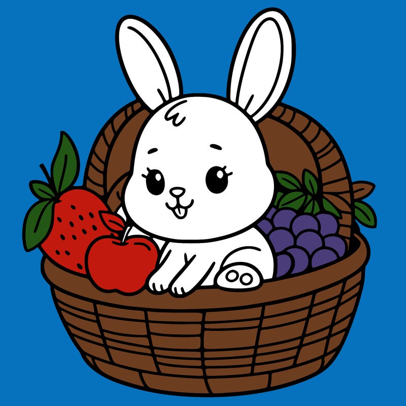 bunny in a fruit basket