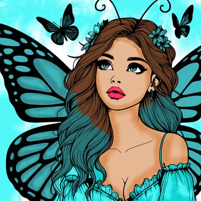 butterfly fairy realistic girl