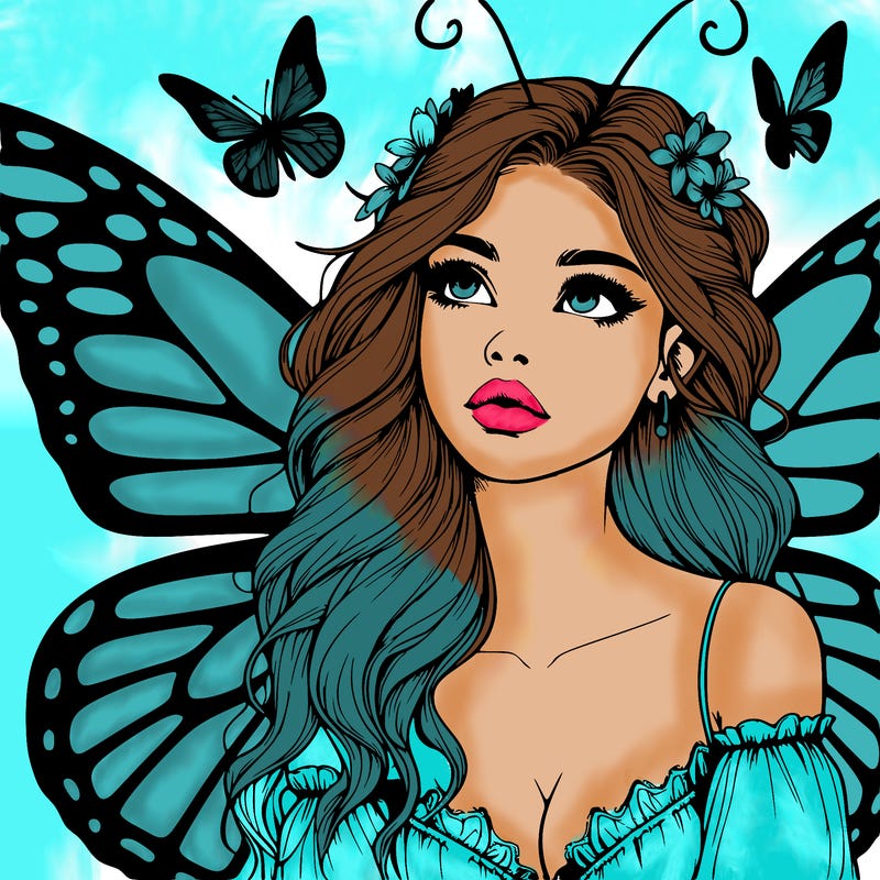 butterfly fairy realistic girl