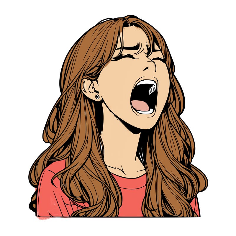 screaming realistic, girl