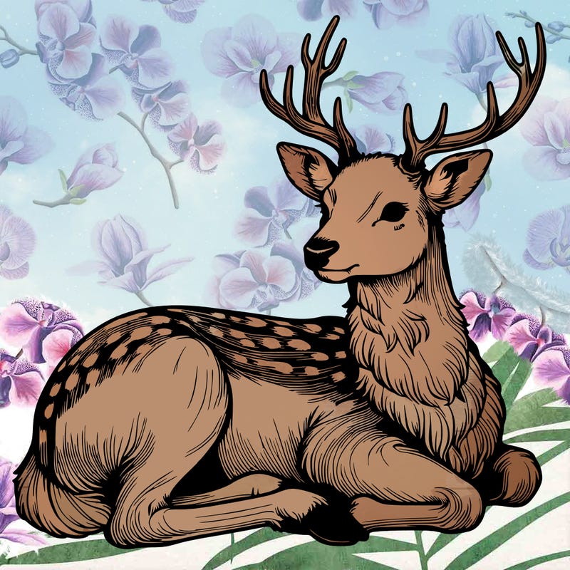 realistic deer with antlers