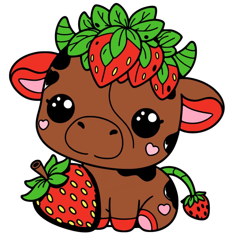cute strawberry cow