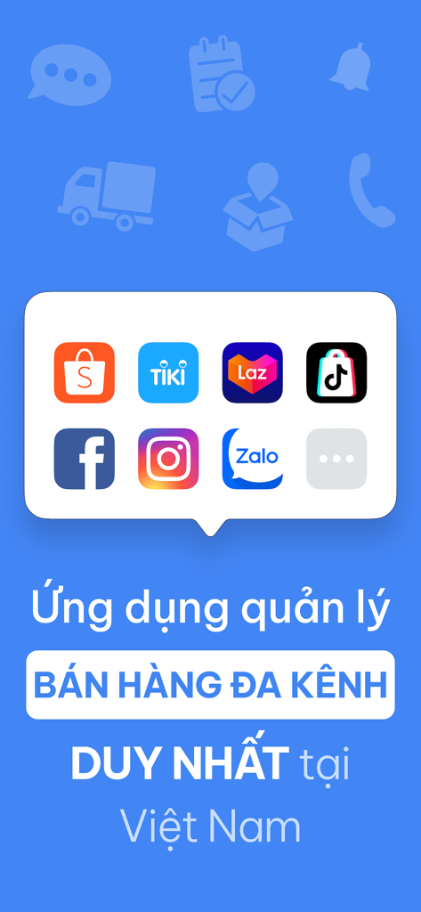 Salework - Salework app interface displaying integrated e-commerce and social media platforms for omnichannel sales management