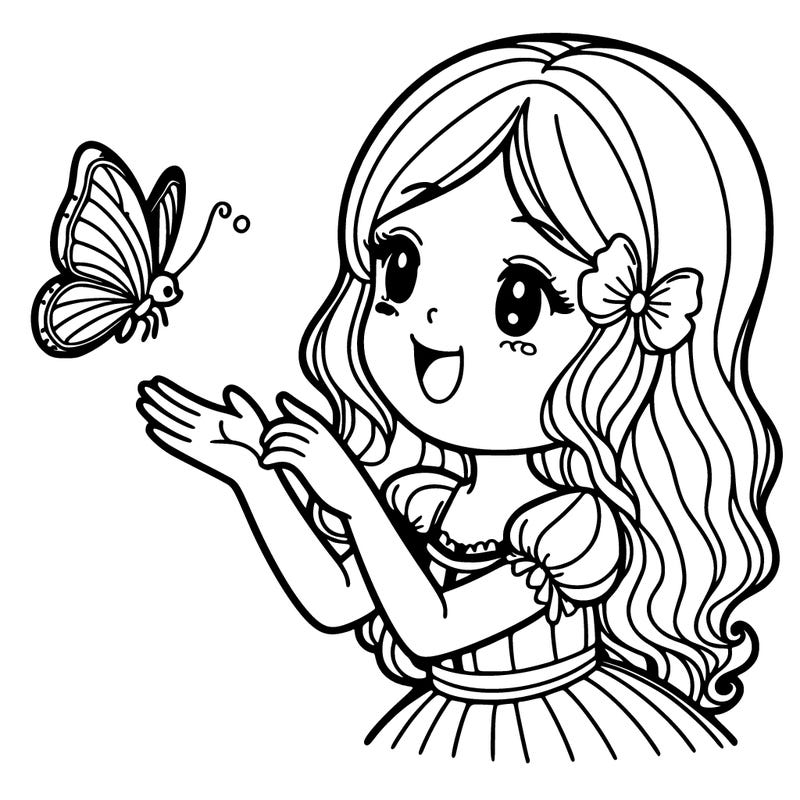 woman playing with butterfly