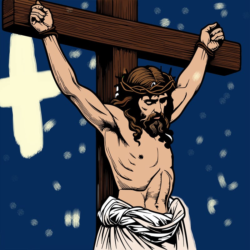 jesus realistic on the cross