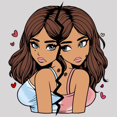 realistic girl split